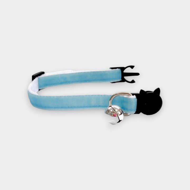 Zacal Cat Collars - Wholesale Pet Collar - Cat - Soft Velvet Kitten Collar - Baby Blue