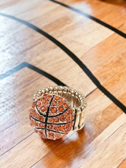 Basketball Stretch Ring for wholesale by Andrea Bijoux