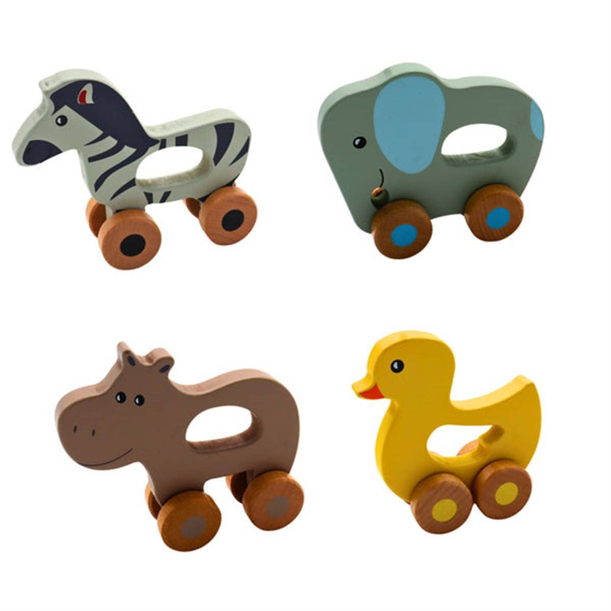TSJJ - Wholesale Wood Toy - Kids - Wooden Animal Roulette Game 10-13 cm 4 Assorted Models0