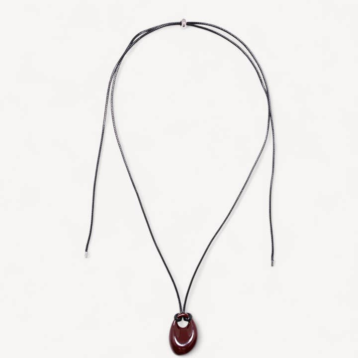 Miss Cecilia - Wholesale Pendant/Charm Necklace - Oval Pebble Cord Necklace0