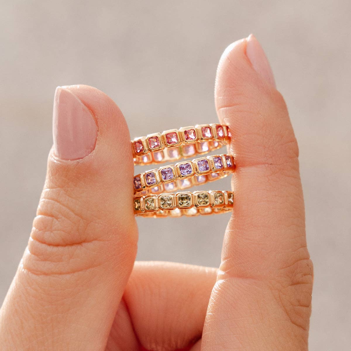 Made By Mary - Wholesale Multi-Stone Ring - June Birthstone Eternity Ring4