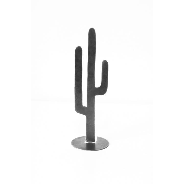 Highland Ridge | Handmade Home Decor - Wholesale Decorative Tabletop Object - Metal Cactus Silhouette - Medium