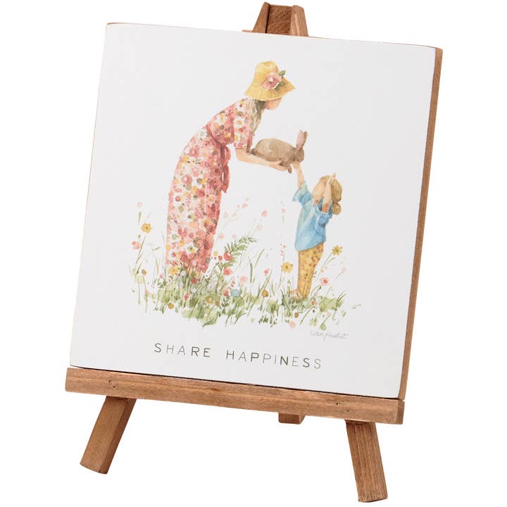 Share Happiness Easel for wholesale by Primitives by Kathy