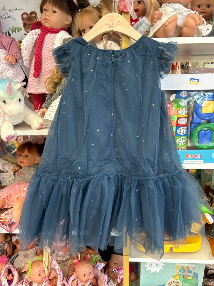 Lotus Pharmacy & Kids Boutique – Vestido - Bebé por atacado – Vestido de renda com flor azul marinho1