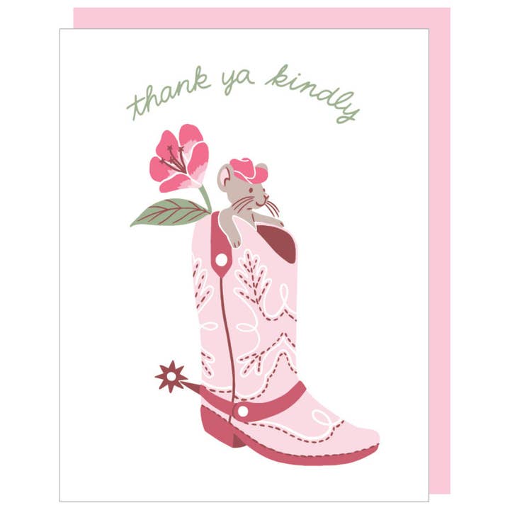 Fleurs & Éperons Carte de Remerciement pour la vente par Smudge Ink