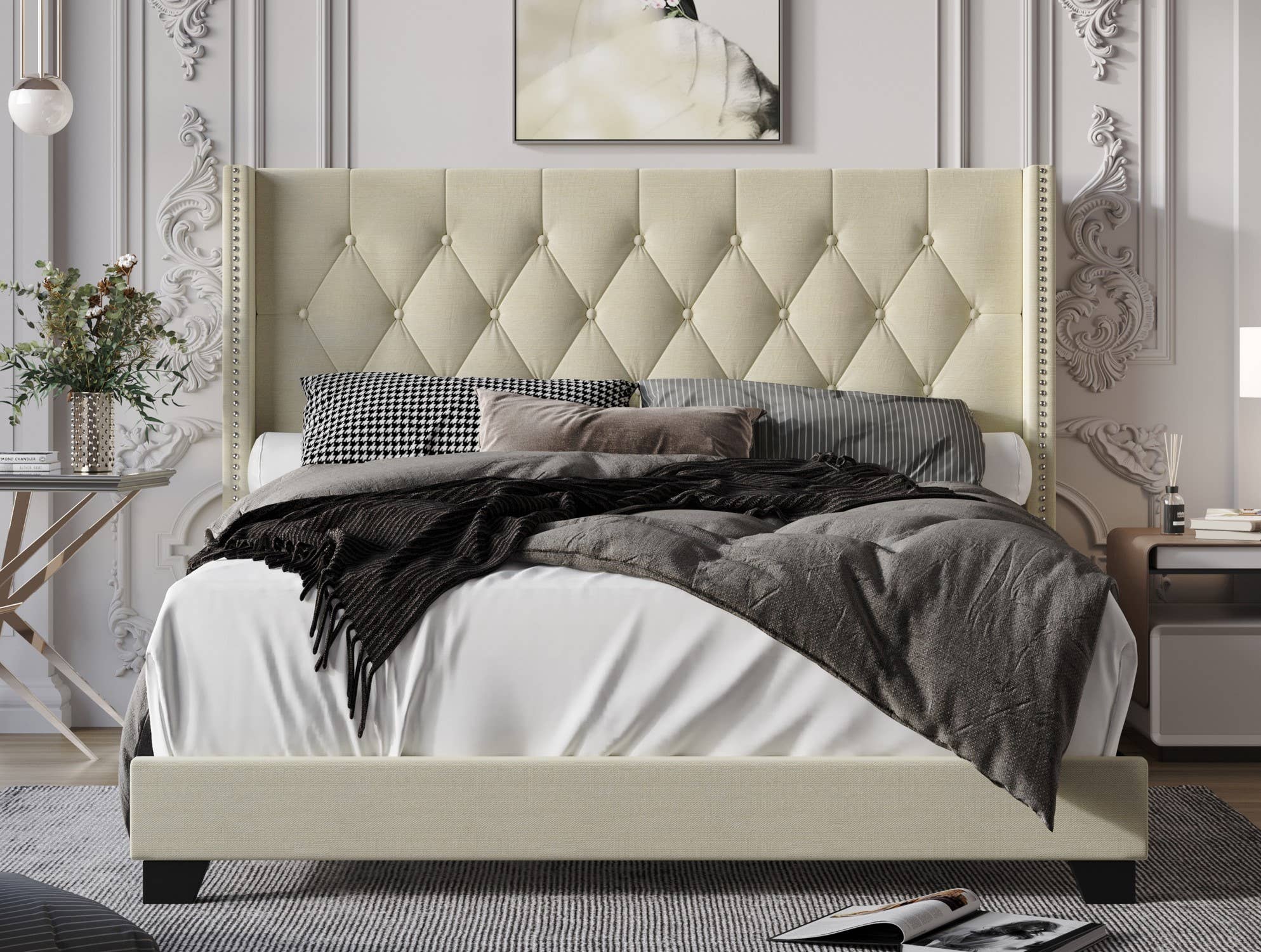 Home Design - Wholesale Bed - Brady Tufted Wingback Upholstered Panel Bed3
