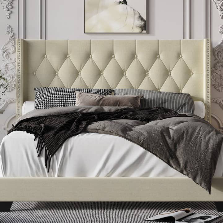 Home Design - Wholesale Bed - Brady Tufted Wingback Upholstered Panel Bed3