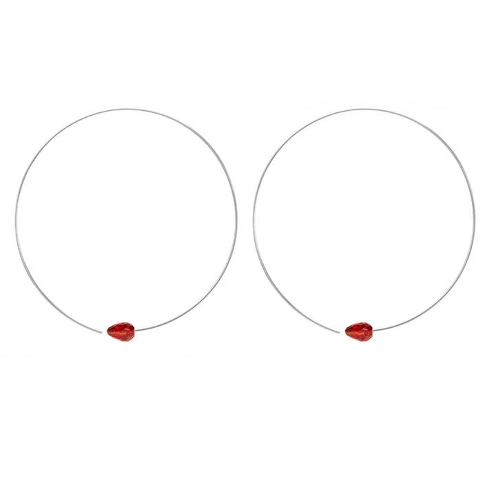 Medium Round Hoops with Drop Gems for wholesale by Melissa McArthur - Jewellery Made in London