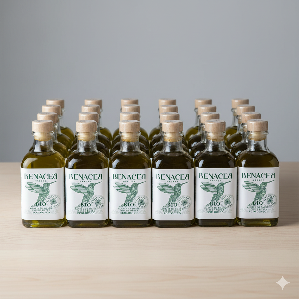 ACEITES RENACER – Großhandel Olivenöl – Bio natives Olivenöl extra, frühe Ernte, 100-ml-Flasche5