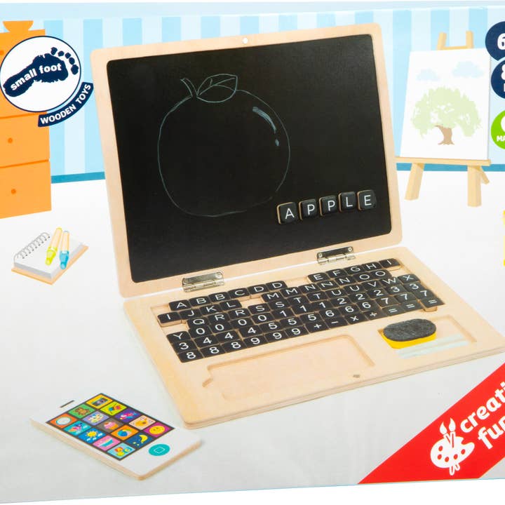 small foot - Wholesale Wood Toy - Kids - Wooden Laptop with Magnet Board