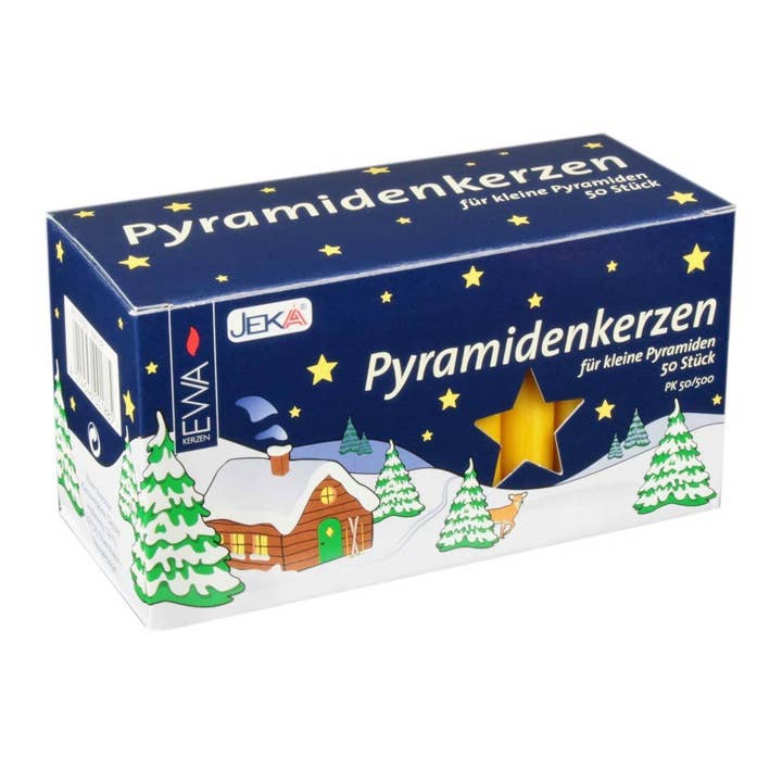 50 bougies pyramidales de Noël allemandes au miel de 14 mm de diamètre pour la vente par Pinnacle Peak Trading