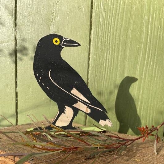 Bridget Farmer Printmaker - Wholesale Decorative tabletop object - Standing Bird - Pied Currawong4