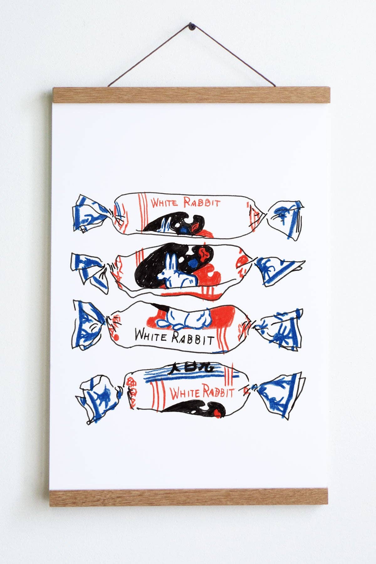 Stay Home Club - Wholesale Kunstprint - Witte konijnenprint0