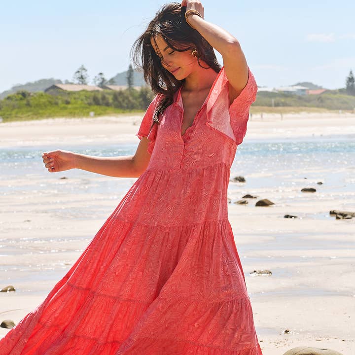 LITTLE BOW PRINT VALENTINE MAXI DRESS for wholesale by Jaase