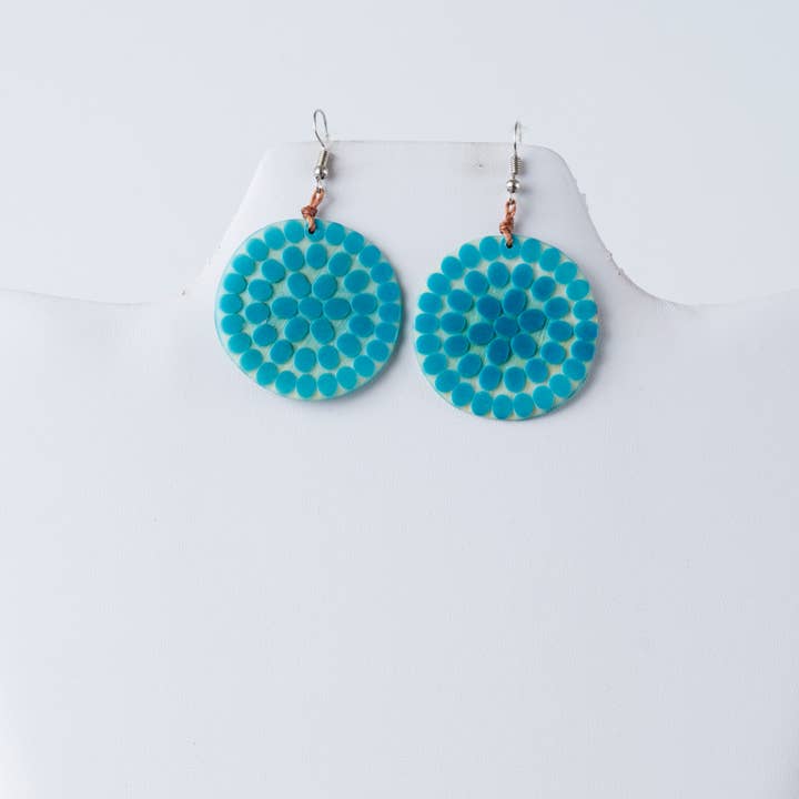 TaguArtsy – wholesale Dangle earrings – Dots Engraved Tagua Earrings3
