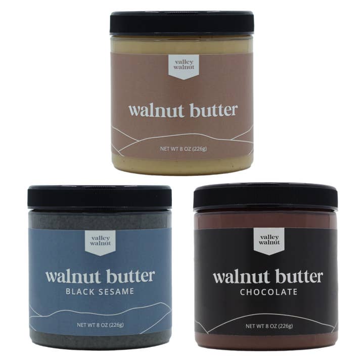 Walnut Butter Bundle – Trio Pack (12 Jars) for wholesale by Valley Walnut