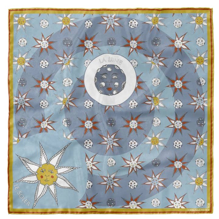 Silkescarf 'What the Day Owes to the Night' – Molnig för wholesale av AMICALEMENT SOI