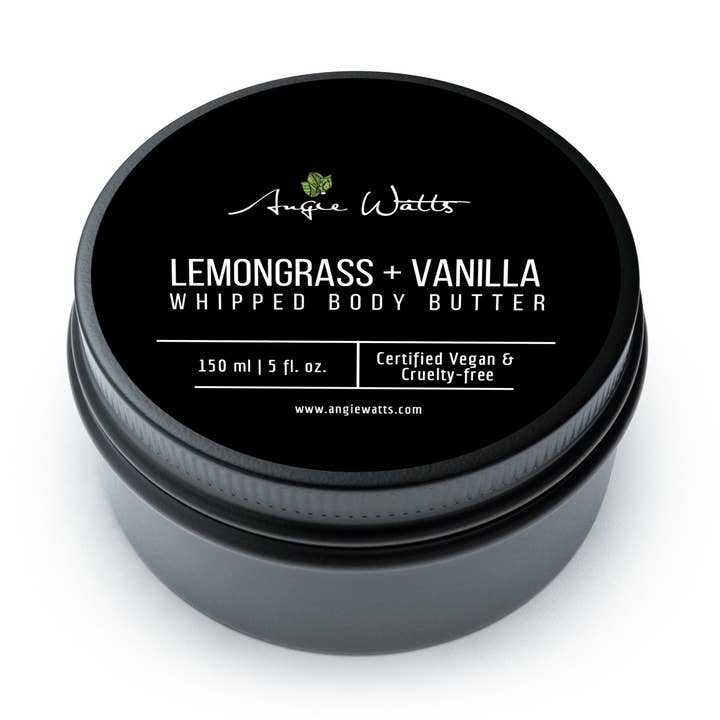 Lemongrass + Vanilla All Natural Whipped Body Butter, 5oz for wholesale by ANGIE WATTS™
