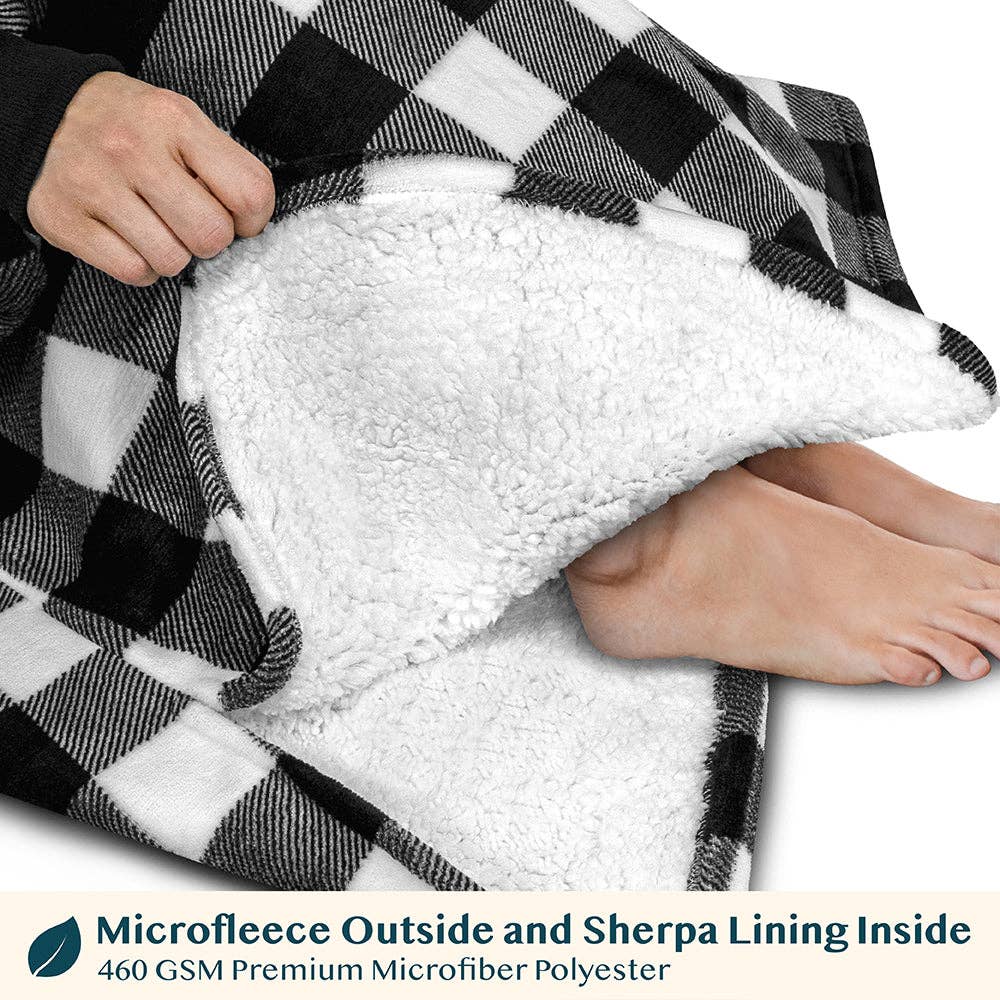 Pavilia - Wholesale Hoodie - Women's - Chest Pocket Sherpa Hoodie Blanket - Patch Pocket (Regular / Long)112