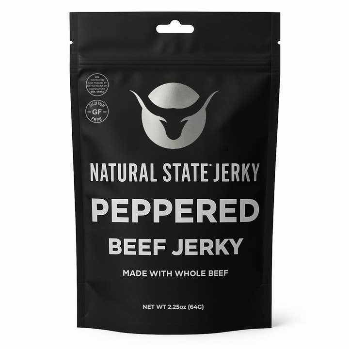 Natural State Jerky - Wholesale Jerky - Peppered Beef Jerky-Small 2.25 oz Bags