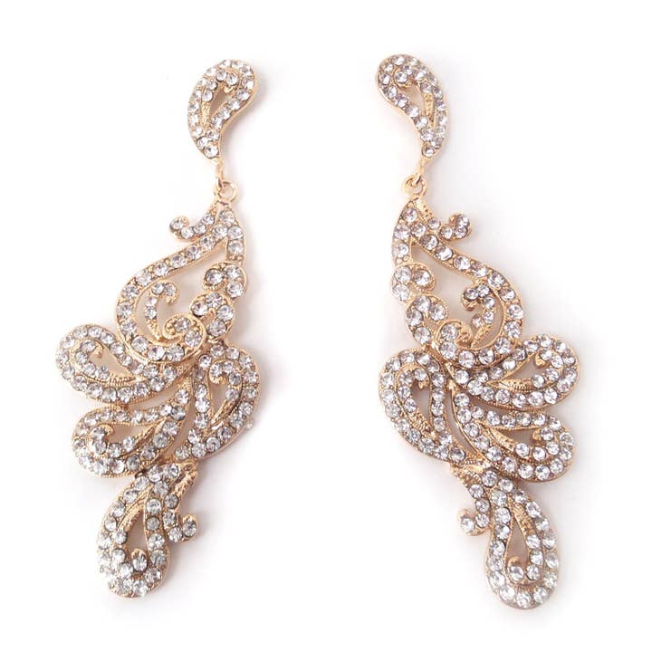 3" lange viktorianische Wirbel-Hochzeits-Kronleuchter-Ohrringe für den Großhandel von Dalfiya