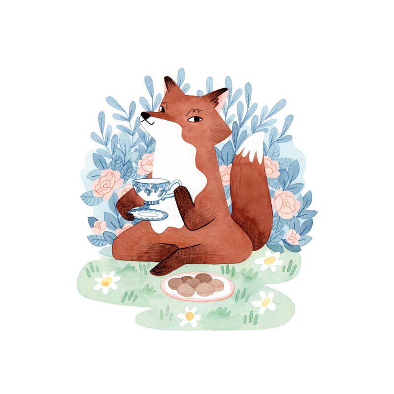 Natàlia Juan Abelló - Wholesale Art Print - Tea Time Fox Art Print3