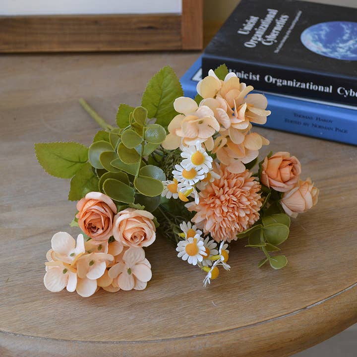 Sweet Home Deco - Wholesale Artificial Flowers - 12''T Silk Mixed Floral Bouquet, Rose/Hyrangeas/Mums/Daisies3