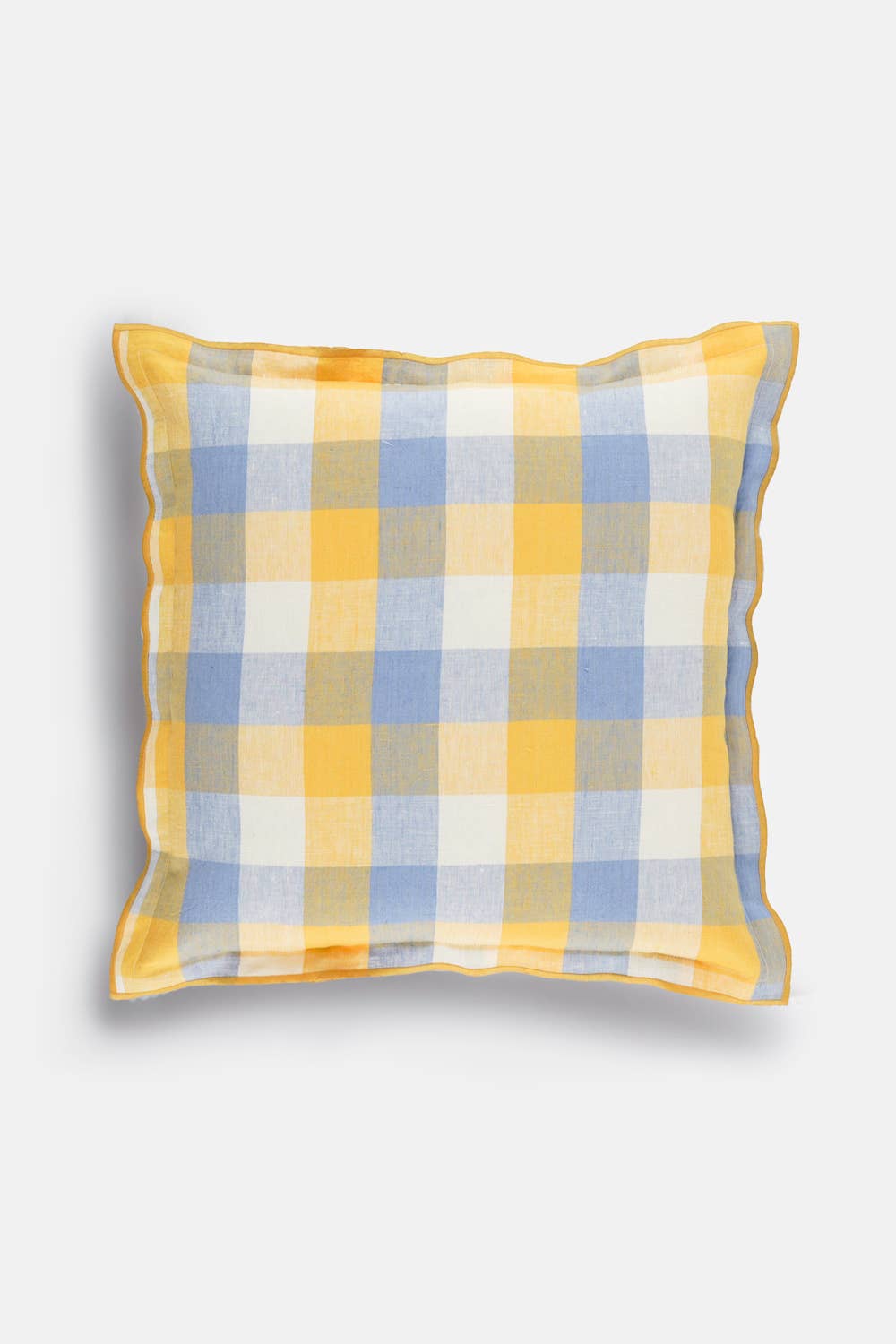 Live Linen – Almofada de cadeira por atacado – Capa de Almofada em Linho com Padrão de Xadrez Gingham – Estilo Natural1