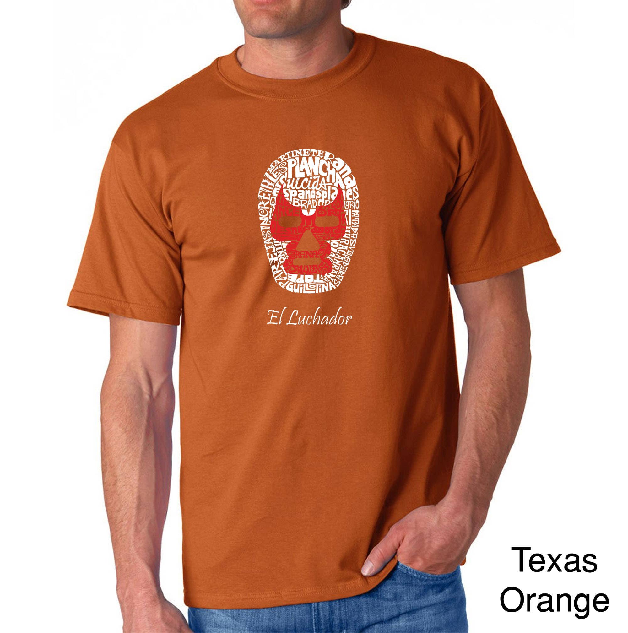 LA Pop Art - Wholesale Screen Printed T-Shirt - Men's - LA Pop Art Men's Word Art T-shirt - MEXICAN WRESTLING MASK6
