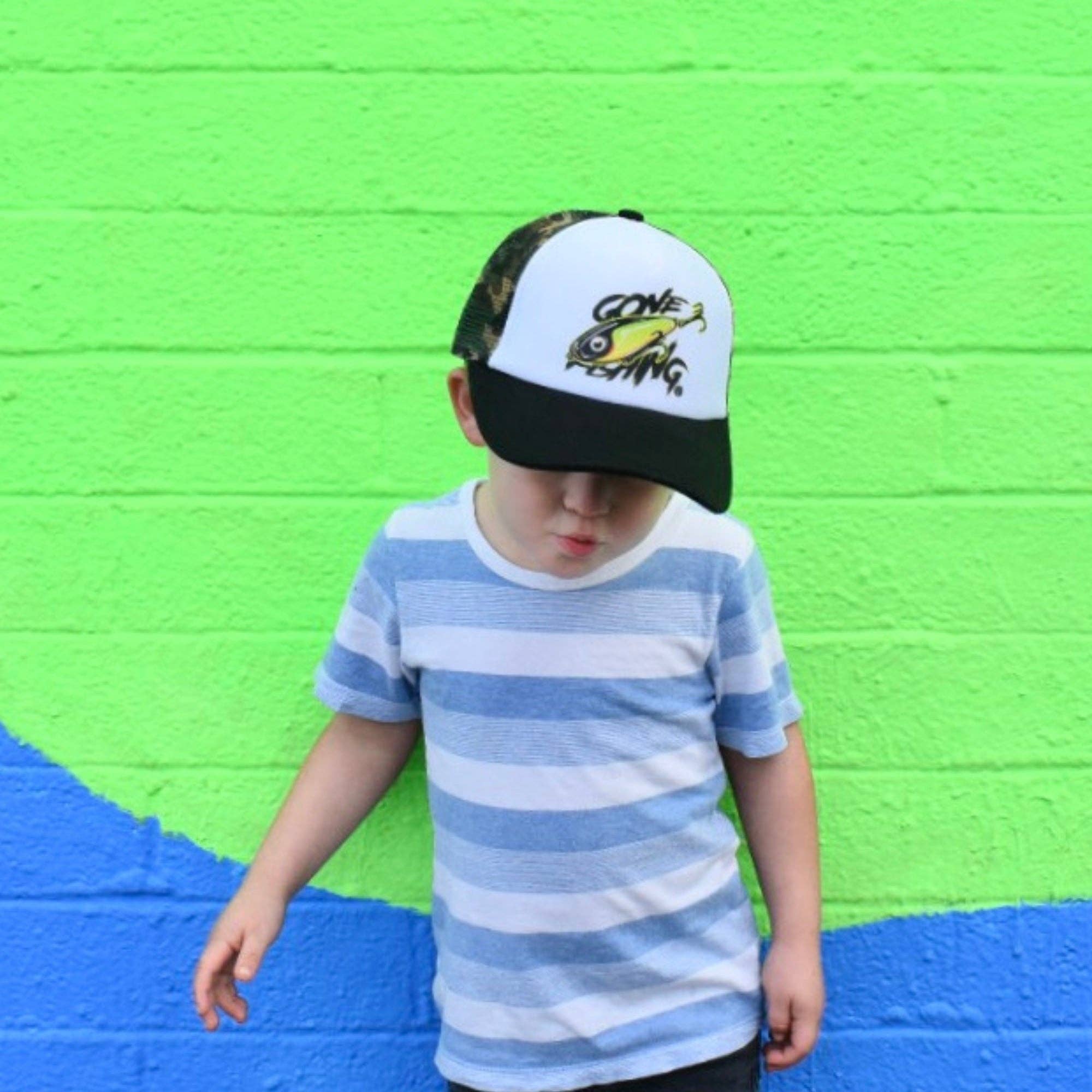GROM SQUAD - Vente Chapeau – enfant - Casquette Trucker Enfants Gone Fishing4