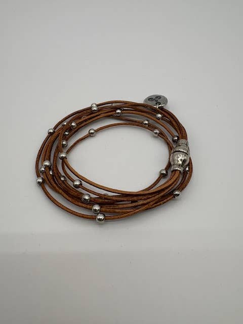 Trades by Haim Shahar - Wholesale Bangle Bracelet - Fawn Natural Leather Double Wrap Bracelet3