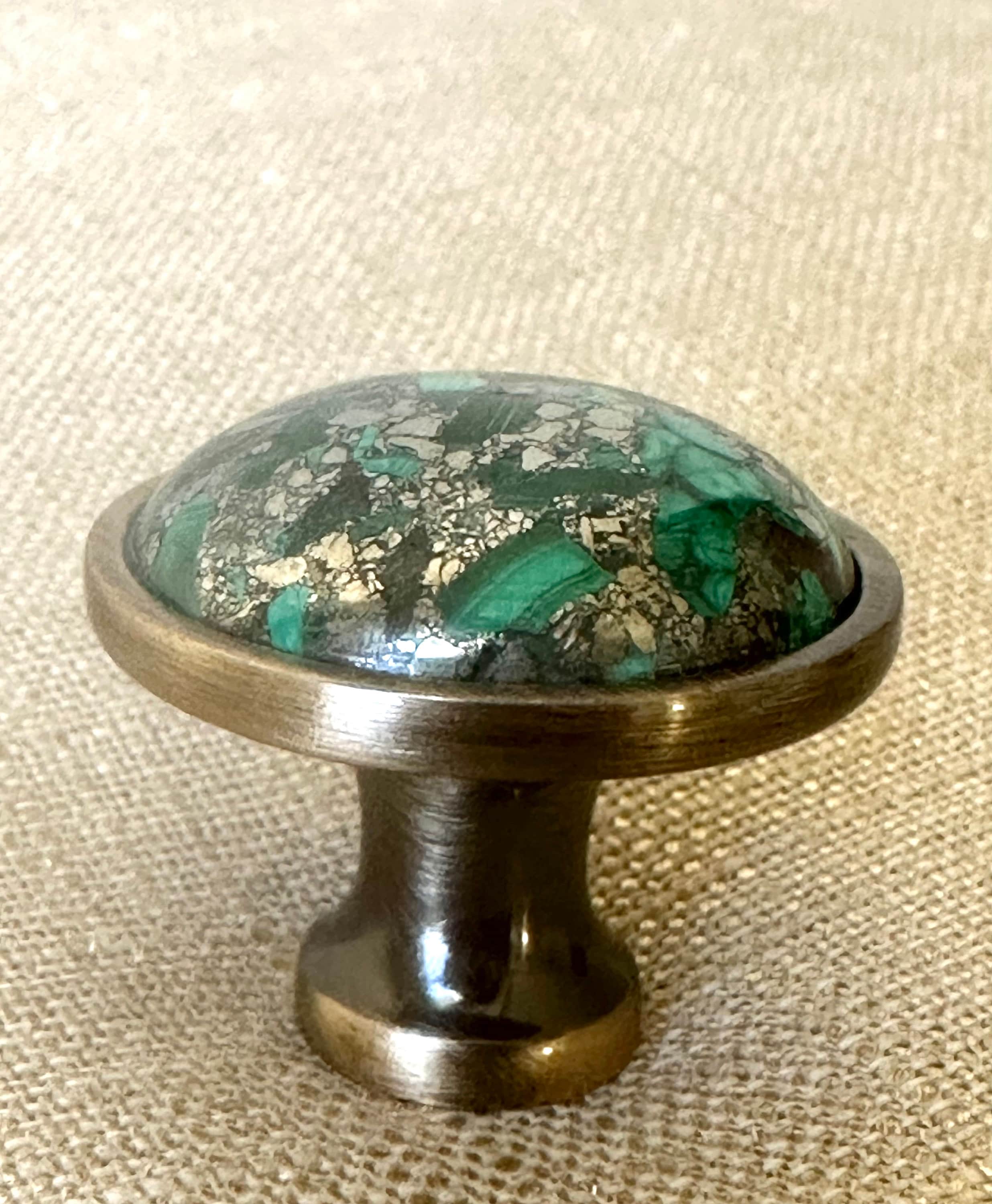 Stephen D. Evans – wholesale Knob/pull – Luxury Malachite Art Deco Brass Drawer Pulls7