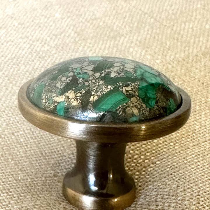 Stephen D. Evans – wholesale Knob/pull – Luxury Malachite Art Deco Brass Drawer Pulls7