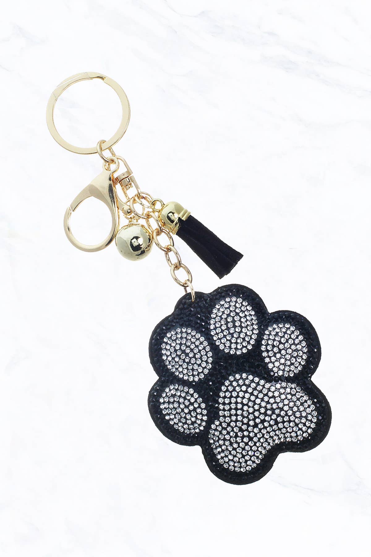 Suzie Q USA - Wholesale Keychain - Women's - Glittering Crystal Dog Paw Keychain5