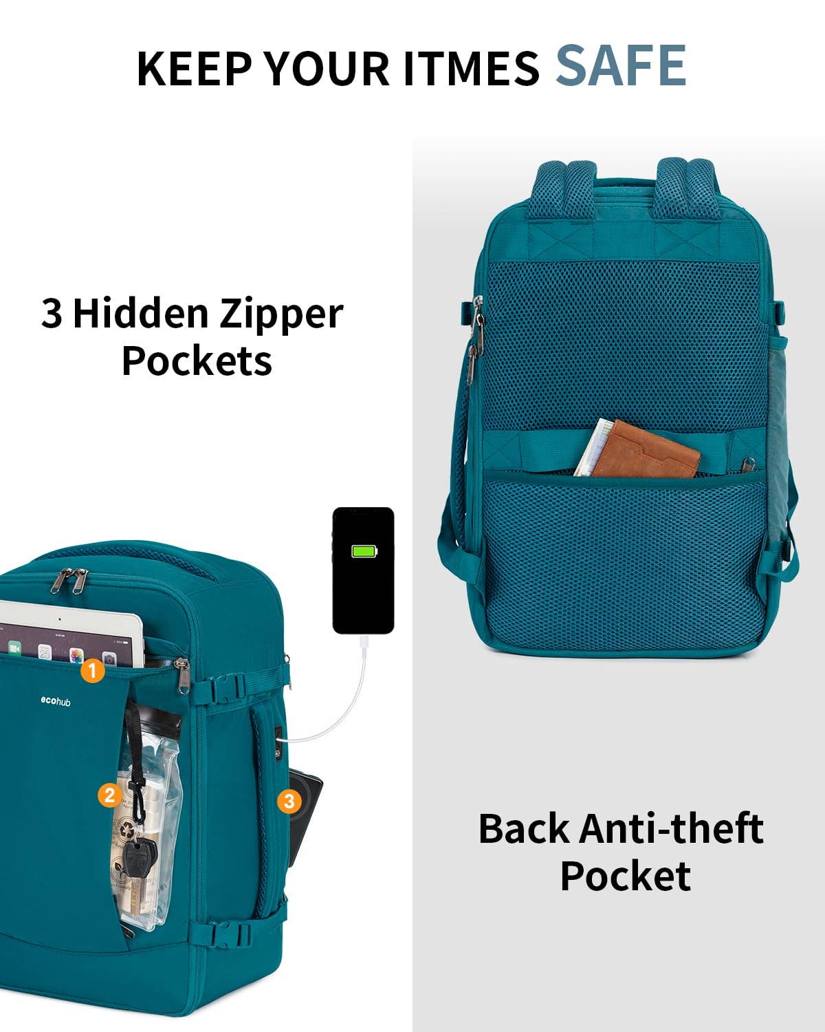 wandf – wholesale Resväskor – wandf 20L kabinväska ryggsäck för handbaggage, vattentålig14