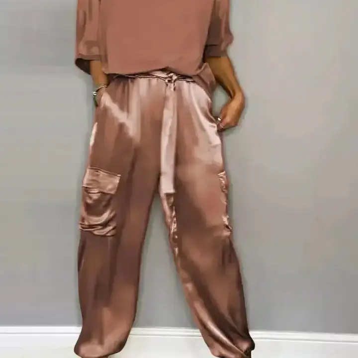 safistyle - Wholesale Top & Pant Set (NOT Loungewear) - Women's - Satin Top and Cargo Pant Set11