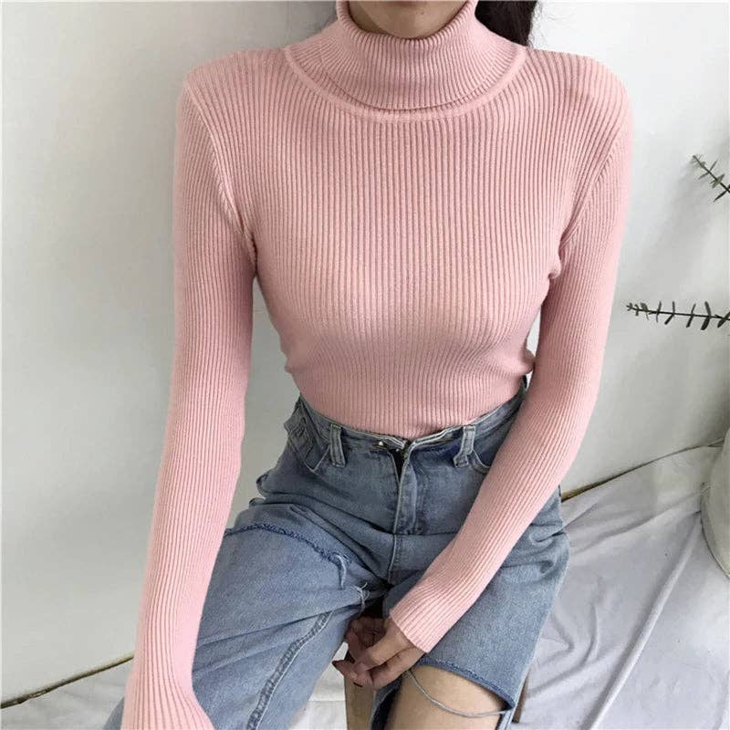 Blak Wardrob - Wholesale Knitted jumper – Women′s - Turtleneck Women Korean Sweater40