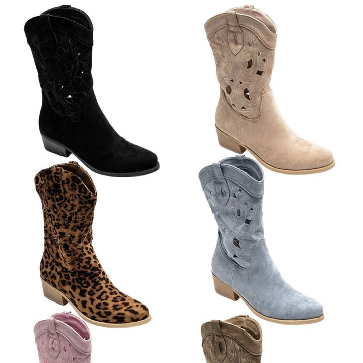 WOMENS CUT OUT DETAIL EMBROIDERED BLOCK HEEL COWBOY BOOTS and other Purchase wholesale western underlay. Free returns & net 60 terms on Faire trending on Faire.