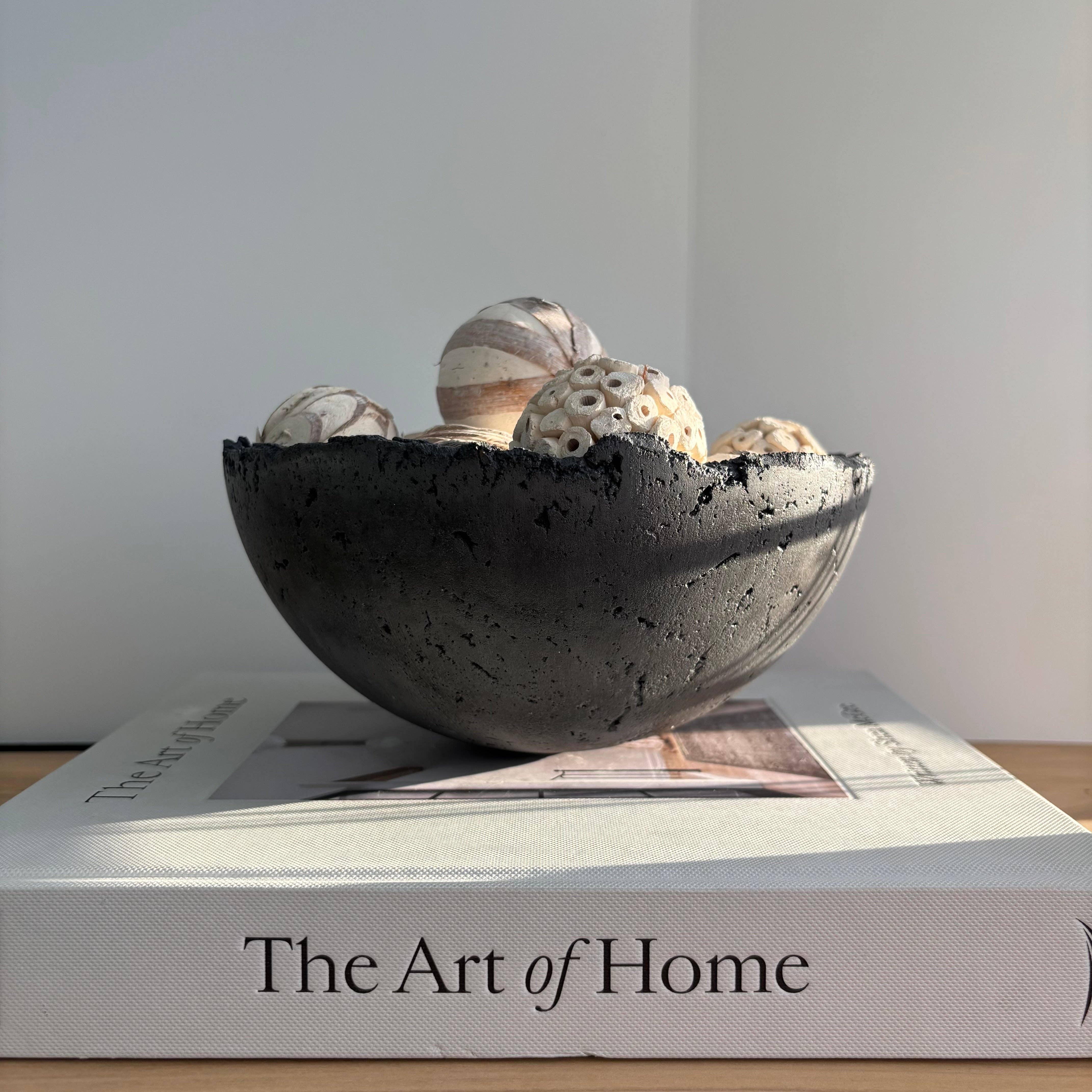 Fancy Concrete - Wholesale Decorative Plate/Dish/Bowl - Half Moon Bowl Pot 7" | Decorative Bowl | Rough Concrete Bowl1