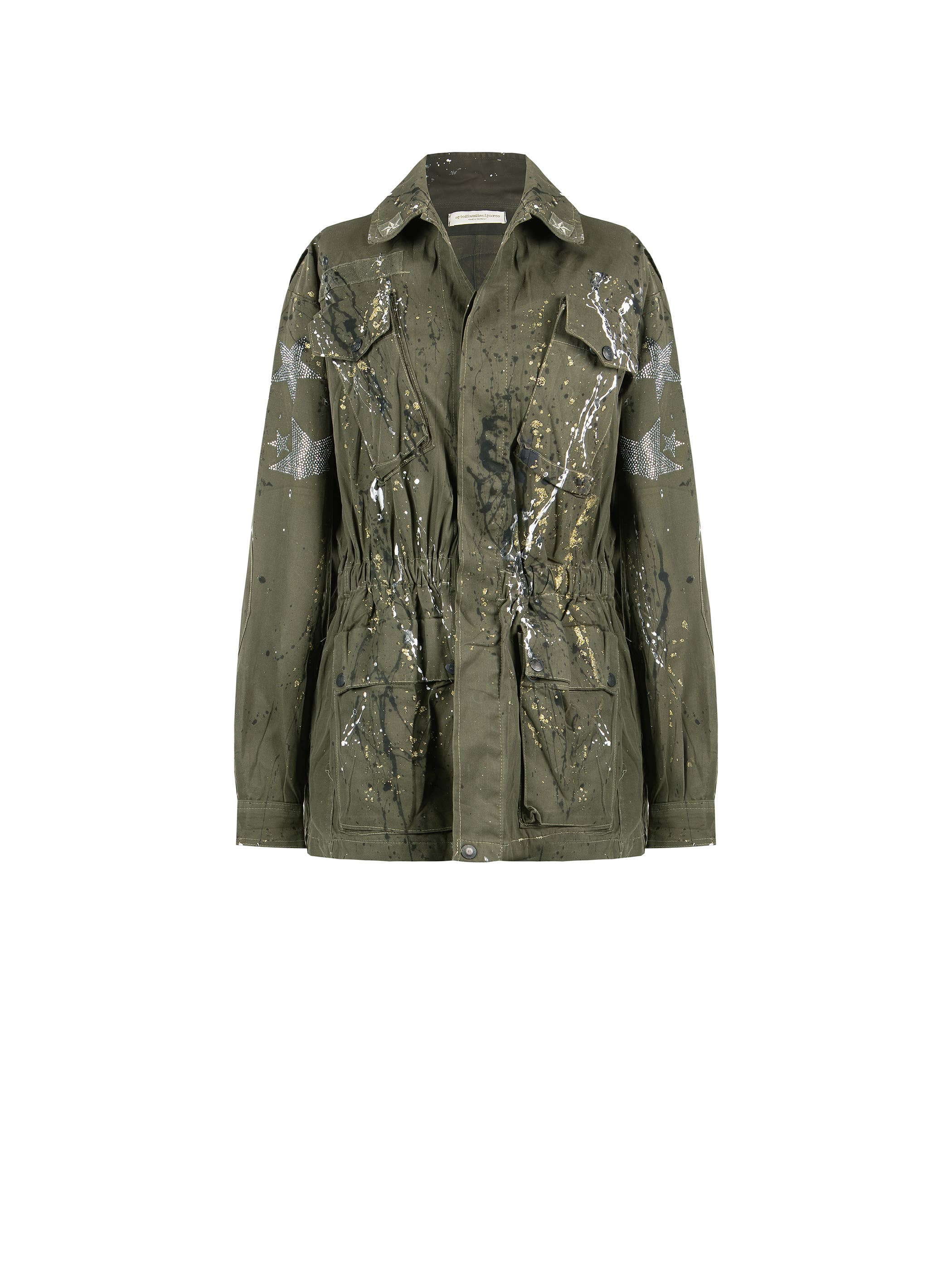 apiedinudinelparco - Wholesale Jacket - Women's - UP-CYCLED MILITARY JACKET GLITTER PATCH STREET ART LUX STYLE22