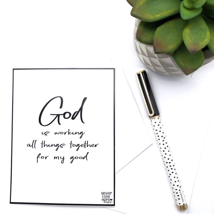 Dieu fait concourir toutes choses à mon bien Carte de notes pour la vente par Never Lose Hope Designs