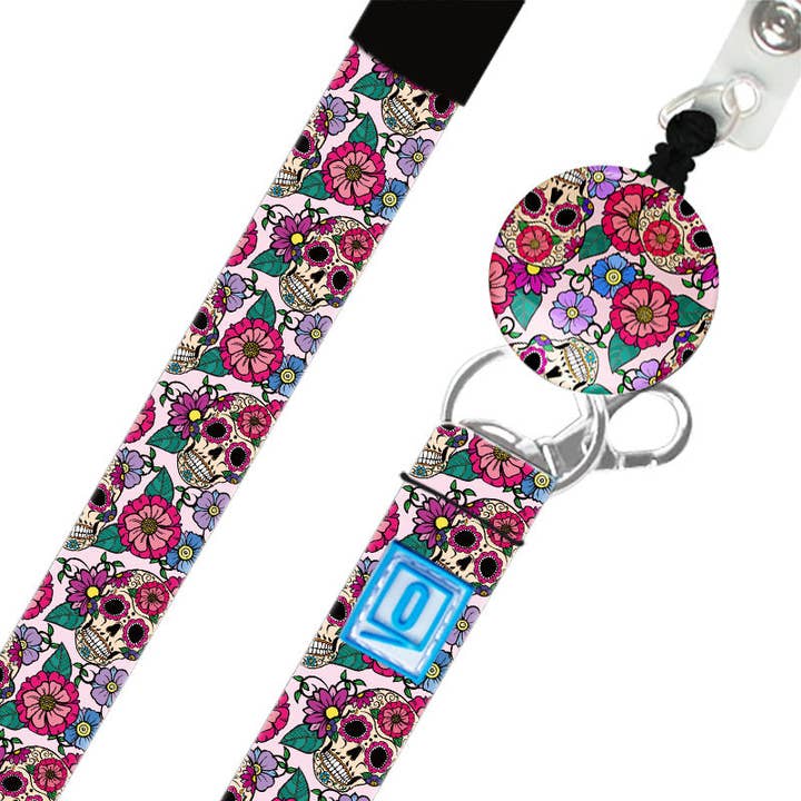 OUTSIDE THE BOX, LLC - Wholesale Badge Accessory - Unisex - LUXE Lanyard Sugar Skulls