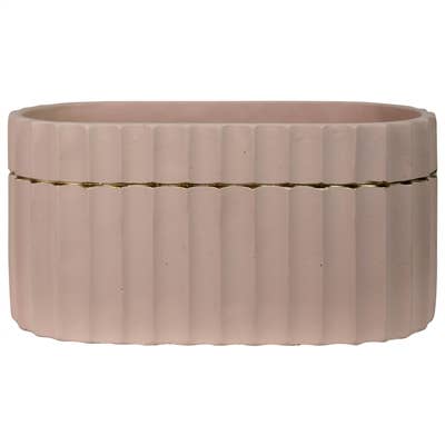 HomArt – Engroshandel Vase – Skylar Oval Vase, Cement, Ler & Guld2