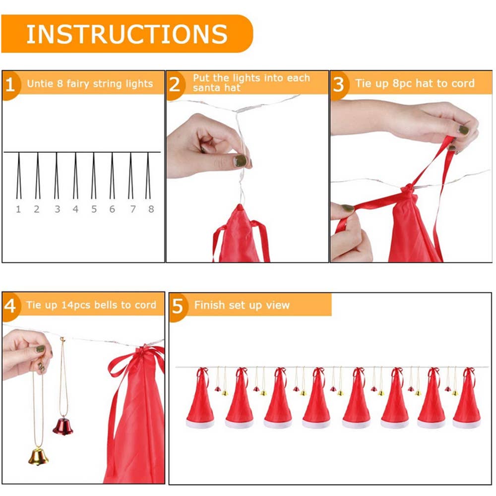 SELLVAY Fairy String Lights - Wholesale String lights - Christmas Decorations Outdoor 8Pcs Hanging String Lights3