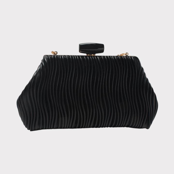 Evening bag, clutch, with shoulder strap and clip clasp for wholesale by BESTINI