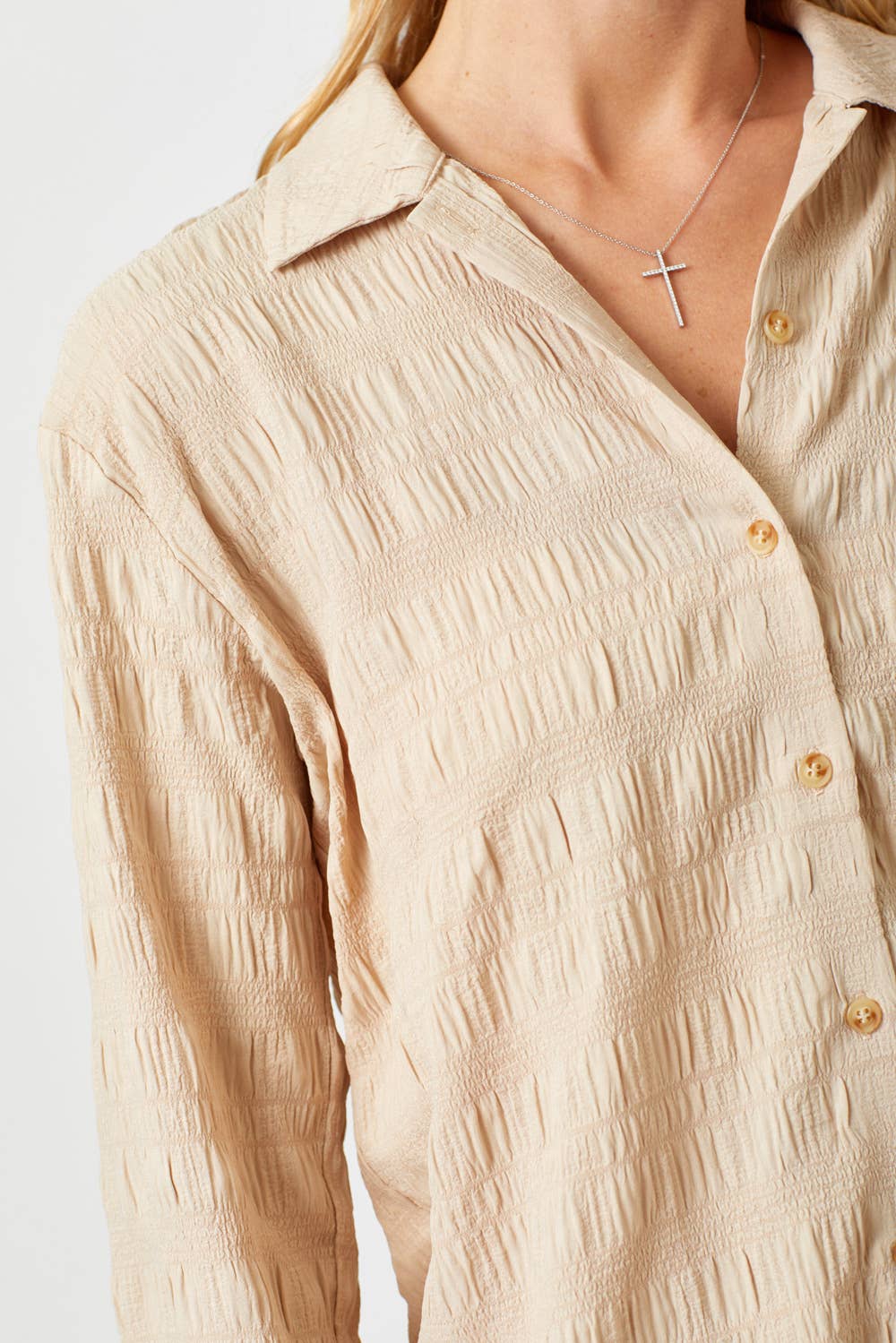 Mystree - Wholesale Button Down Shirt - Women's - 60209 Textured Button Down Shirt5