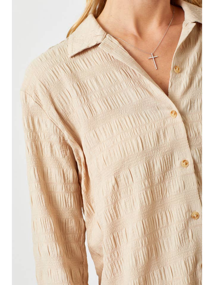 Mystree - Wholesale Button Down Shirt - Women's - 60209 Textured Button Down Shirt5