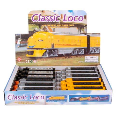The Toy Network - Wholesale Toy Car/Truck - Kids - 6.5" Diecast Pull Back Classic Loco Diesel Train6
