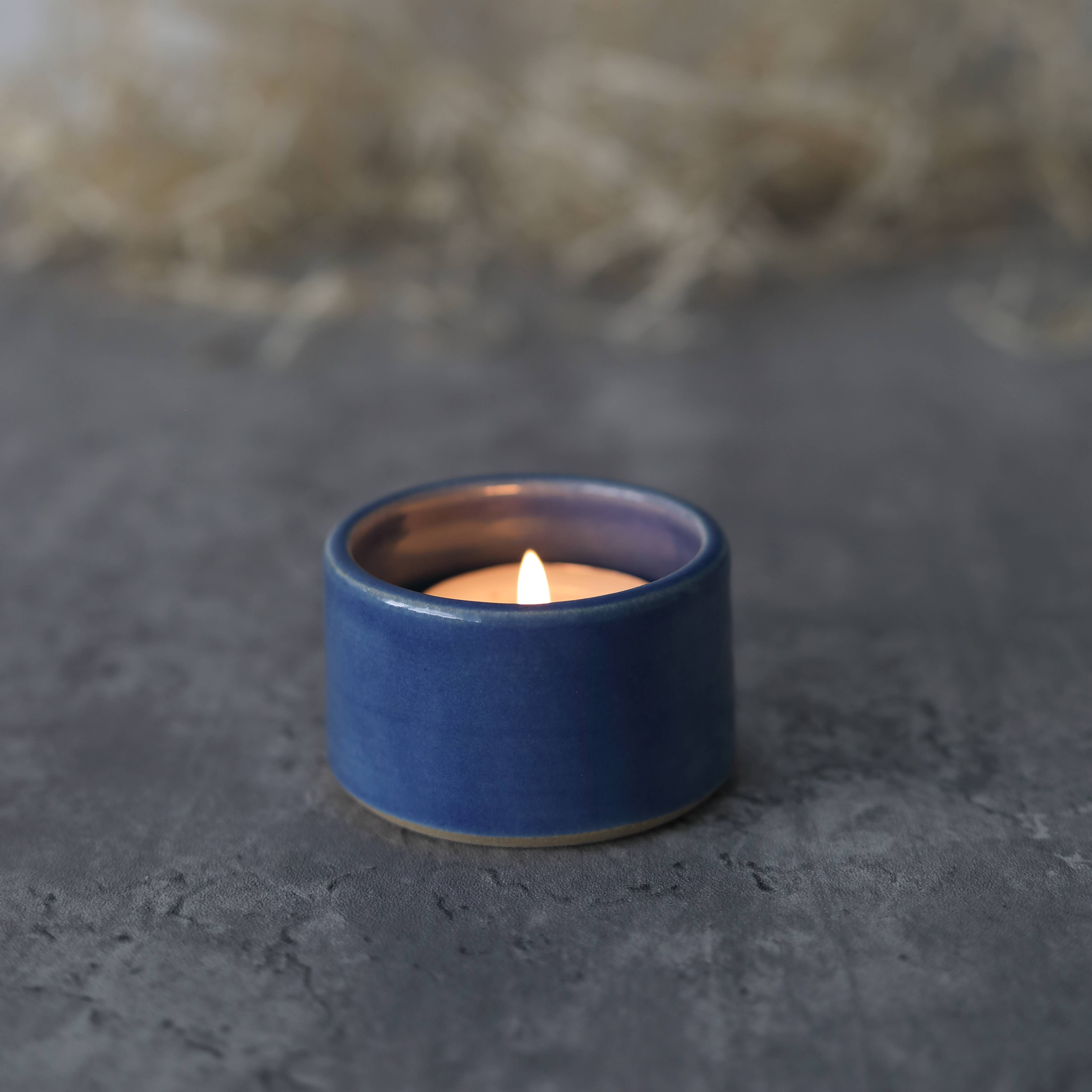 Katie L Thompson Designs – wholesale Candle holder – Pacific Blue Handmade Ceramic Tea Light Candle Holder8