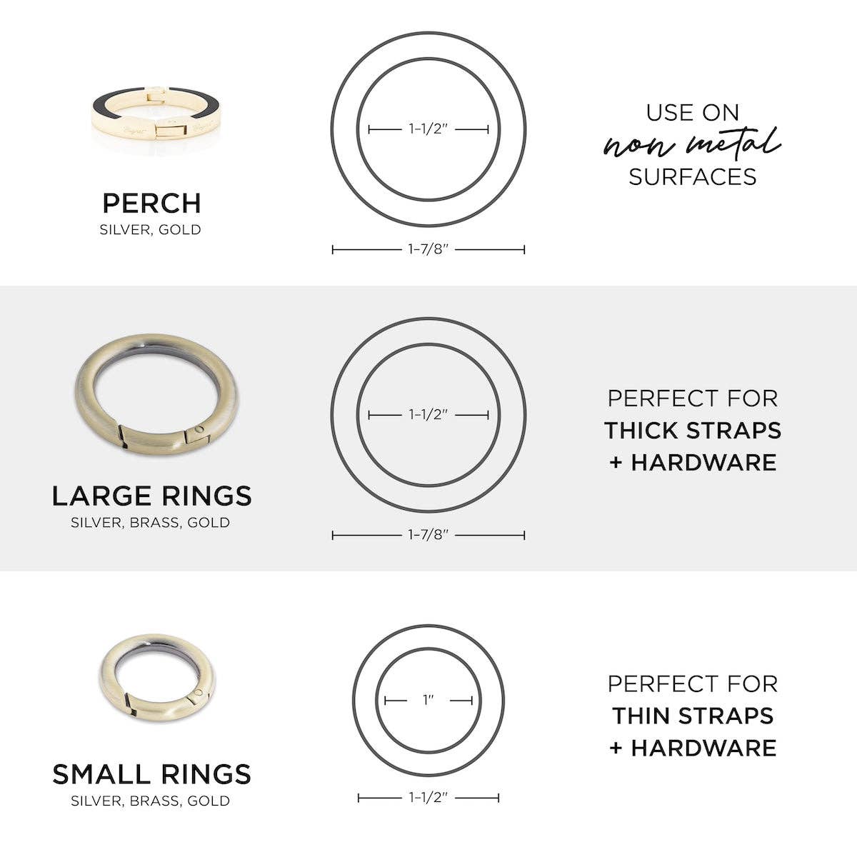 Bagnet - Wholesale Purse Hook/Hanger - Women's - Polished Nickel / Black Enamel Perch7